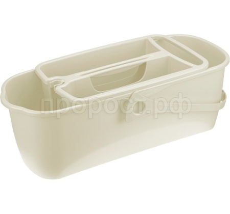 Ведро 17л ГРАНД с органайзером белый ротанг М2419 /4шт/М-пласт