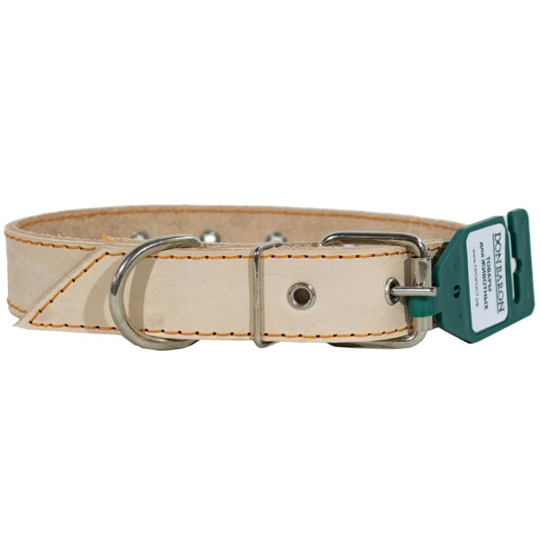 Ошейник кожа белый 1сл 30мм DONBARON Ошейник кожа белый 1сл 30мм DONBARON