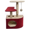 Когтеточка Домик ВЕЛЬВЕТ угловая со ступеньками джут беленый,вельвет 48*51*71см/83473бордо/Дарэленд