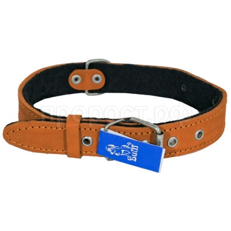 Ошейник кожа 30мм с пластиной на фетре Н/У 60-65см/41394