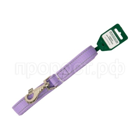 Поводок капрон 25мм*3м сиреневый со светоотражающими полосами DONBARON