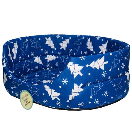 Лежанка овальная стеганая поролоновая хлопок Рождество 52*46*20см/DONBARON Лежанка овальная стеганая поролоновая хлопок Рождество 52*46*20см/DONBARON