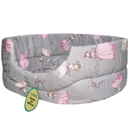 Лежанка овальная стеганая поролоновая хлопок ЗОО МИКС 52*46*20см/DONBARON Лежанка овальная стеганая поролоновая хлопок ЗОО МИКС 52*46*20см/DONBARON