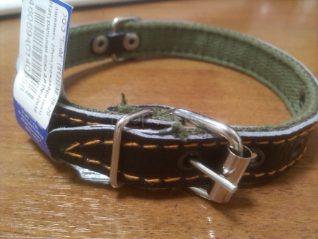 Ошейник кожа+брезент 20мм 2-х слойный Н/У 40-42см/40656 Ошейник кожа+брезент 20мм 2-х слойный Н/У 40-42см/40656