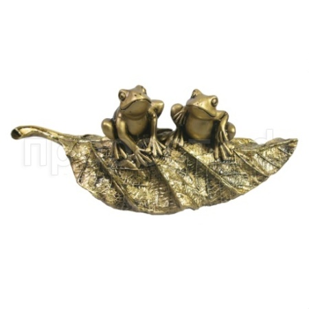 Фигура Лягушки на листочке (золото) L25,5W11H10 718173/D204