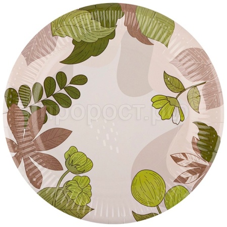 Тарелка 23см Nature (6шт) бумажный 109341 /300шт/ Волшебная страна