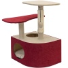Когтеточка Домик ВЕЛЬВЕТ угловая со ступеньками джут беленый,вельвет 48*51*71см/83473бордо/Дарэленд