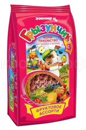 Корм-лакомство для грызунов с фруктами Грызунчик-3  200г Корм-лакомство для грызунов с фруктами Грызунчик-3  200г