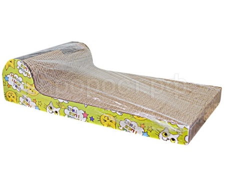 Когтеточка гофрокартон площадка с мячиками с мятой 46*23*11см