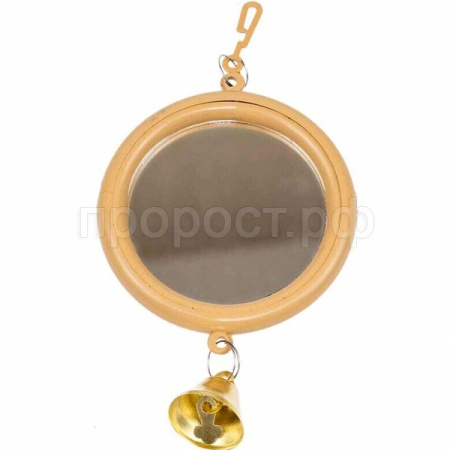 Игрушка д/птиц Zoo-M Зеркало большое с колокольчиком блистер бежевое/5014/Дарэлл Игрушка д/птиц Zoo-M Зеркало большое с колокольчиком блистер бежевое/5014/Дарэлл