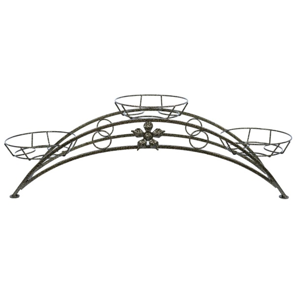 Подставка РЗДИ Дуга цветок 3 горшка бронза