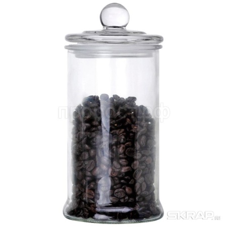Банка для сыпучих продуктов стеклянная с крышкой 0,9л BANCA 
