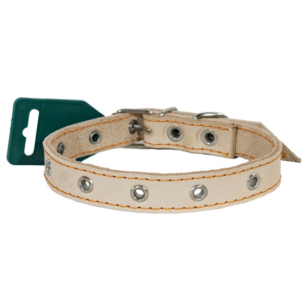 Ошейник кожа белый 1сл 20мм DONBARON Ошейник кожа белый 1сл 20мм DONBARON