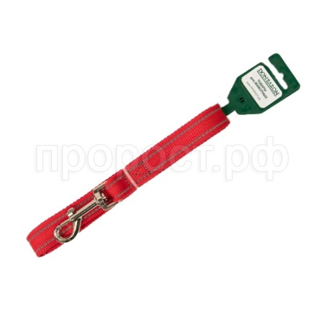 Поводок капрон 20мм*2м красный со светоотражающими полосами DONBARON Поводок капрон 20мм*2м красный со светоотражающими полосами DONBARON