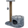 Когтеточка домик с полкой на основании круглая мех джут серый с игрушкой 37*68*80см/DONBARON Когтеточка домик с полкой на основании круглая мех джут серый с игрушкой 37*68*80см/DONBARON