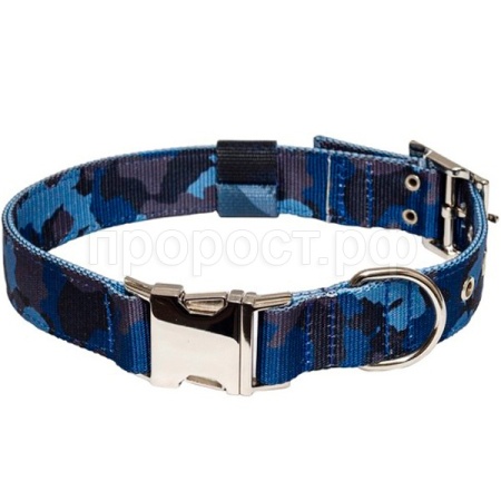 Ошейник капрон 25мм"Камуфляж"быстросъемный с метал. фастом 42-52см синий/20125002-06/Каскад Ошейник капрон 25мм"Камуфляж"быстросъемный с метал. фастом 42-52см синий/20125002-06/Каскад