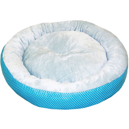 Лежанка ватрушка плюш бирюза горох 70*17см/DONBARON Лежанка ватрушка плюш бирюза горох 70*17см/DONBARON