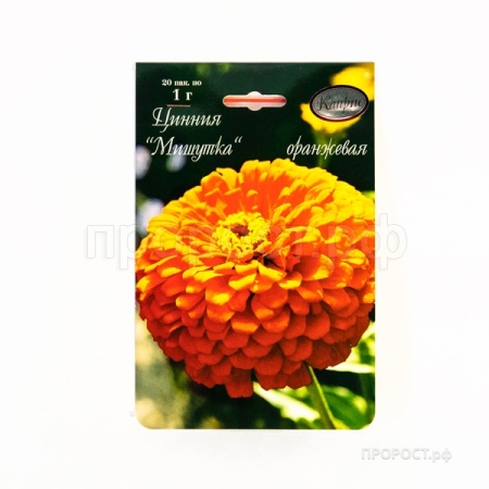 Цинния Мишутка оранжевая 20*1 Цинния Мишутка оранжевая 20*1