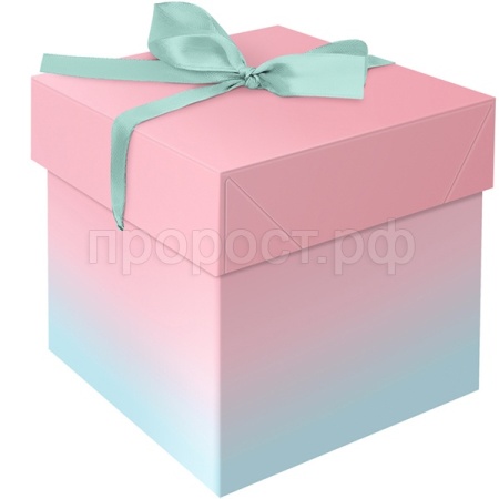 Коробка складная подарочная "Duotone. Mint-Pink gradient" (15*15*15см) с лентой MESHU /Рельеф Коробка складная подарочная "Duotone. Mint-Pink gradient" (15*15*15см) с лентой MESHU /Рельеф