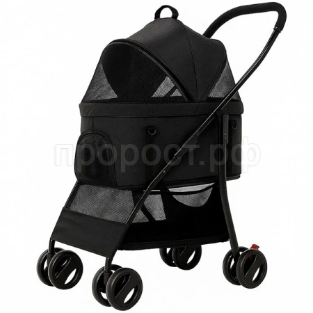 Коляска д/животных со съемной переноской 65х50х98см до 15кг КЛ-2 черный