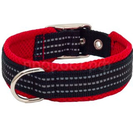 Ошейник нейлон 20мм с мягкой подкладкой 27-35см красный/41120001-02/Каскад Ошейник нейлон 20мм с мягкой подкладкой 27-35см красный/41120001-02/Каскад