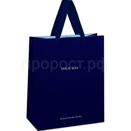 Пакет подарочный 11*14*6,5см "Indigo Hills" отд. фольгой, мат. ламинация MESHU/Рельеф