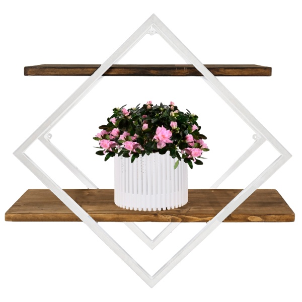 Подставка ЛОФТ настенная РОМБ 51-03 белая 56*23*56см РЗДИ