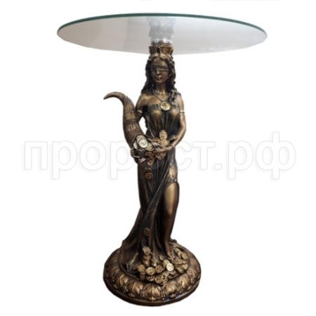 Фигура Стол журнальный Фортуна (светлое золото) L28W28H66(2 части-основание,столешница)713470/PP017