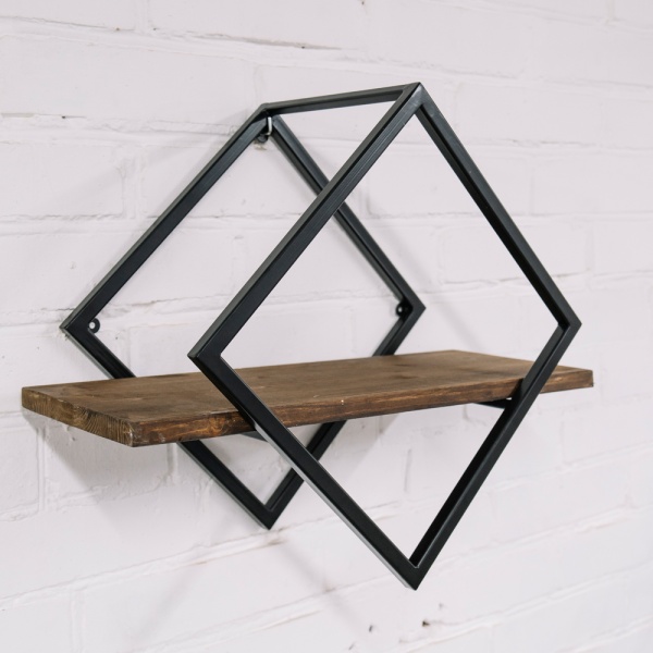Подставка ЛОФТ настенная РОМБ 51-02 черная 43*23*43см РЗДИ +полка 500*200