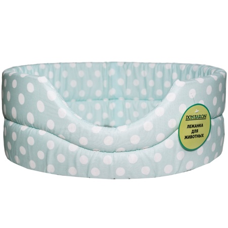 Лежанка овальная стеганая поролоновая хлопок Горох МИКС 52*46*20см/DONBARON Лежанка овальная стеганая поролоновая хлопок Горох МИКС 52*46*20см/DONBARON