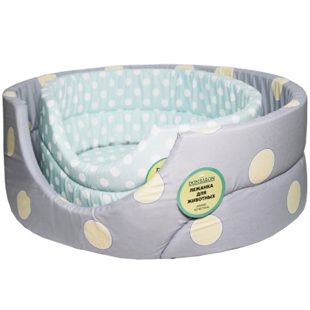 Лежанка овальная стеганая поролоновая хлопок Горох МИКС 42*34*18см/DONBARON Лежанка овальная стеганая поролоновая хлопок Горох МИКС 42*34*18см/DONBARON