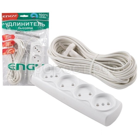 Удлинитель ENGY "Эконом" 10м/4роз. (ШВВП 2х0,75) 