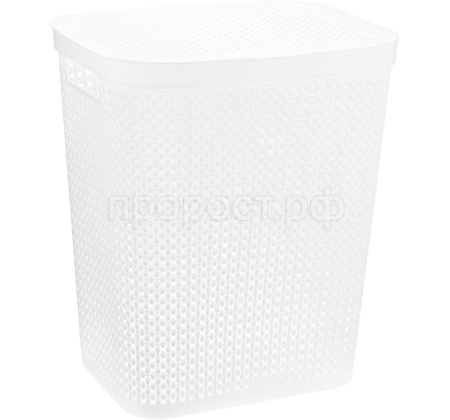 Корзина для белья 55л Пирула белый М2615   Корзина для белья 55л Пирула белый М2615