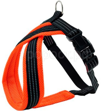 Шлейка нейлон 25мм Премиум Х-образная с подкладкой оранжевая обхв.груди 60-70см/01225016-03/Каскад