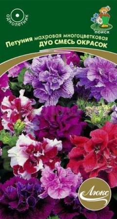 Петуния махровая многоцветковая Дуо смесь окрасок 10шт Петуния махровая многоцветковая Дуо смесь окрасок 10шт